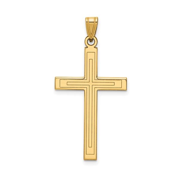 14kYellow Gold Etched Cross Pendant Swede's Jewelers East Windsor, CT