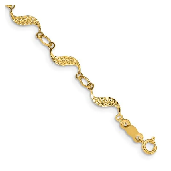 14k Diamond-cut Bracelet 7.5