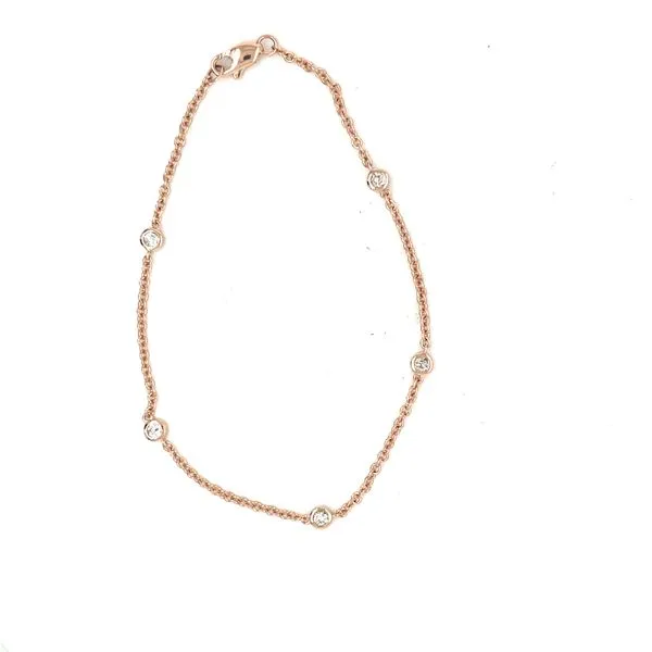 14K Rose Gold Diamond By The Yard Bracelet .25tw Swede's Jewelers East Windsor, CT