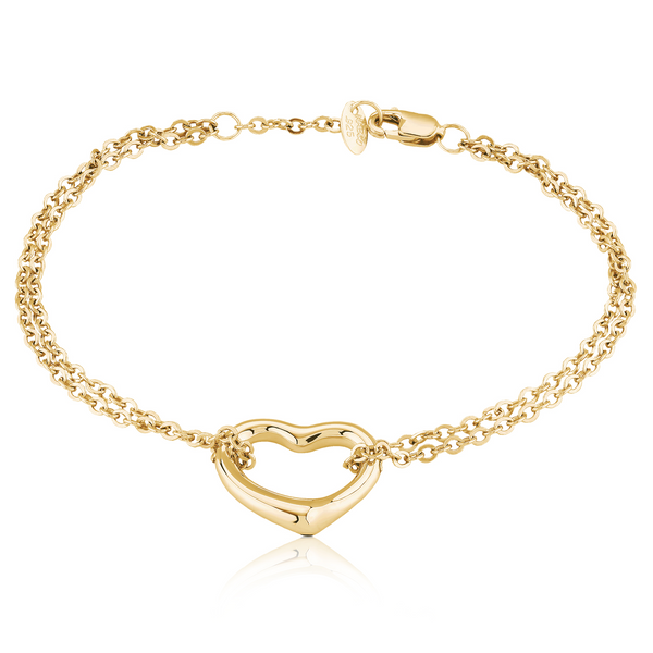14Kt Yellow Gold Open Heart Bracelet Swede's Jewelers East Windsor, CT