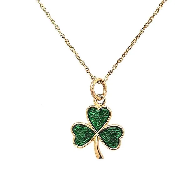Solvar 14Kt Yellow Gold & Enamel Clover Necklace Swede's Jewelers East Windsor, CT