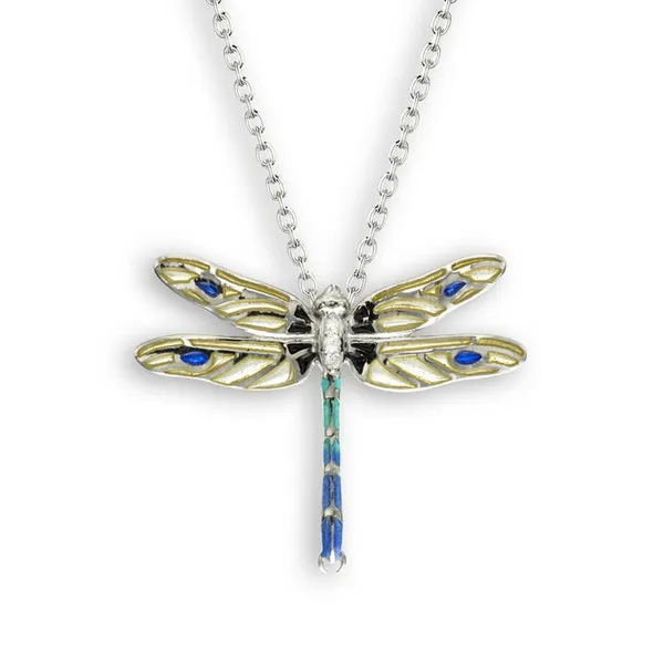 Nicole Barr Sterling Silver Enamel Dragonfly Necklace Swede's Jewelers East Windsor, CT