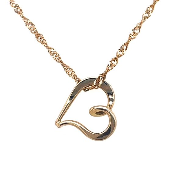 Tom Kruskal 14Kt Yellow Gold Floating Heart Pendant Swede's Jewelers East Windsor, CT