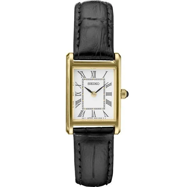 Ladies Seiko Watch, Rectangular White Face, Roman Numerals, Water Resistant Swede's Jewelers East Windsor, CT