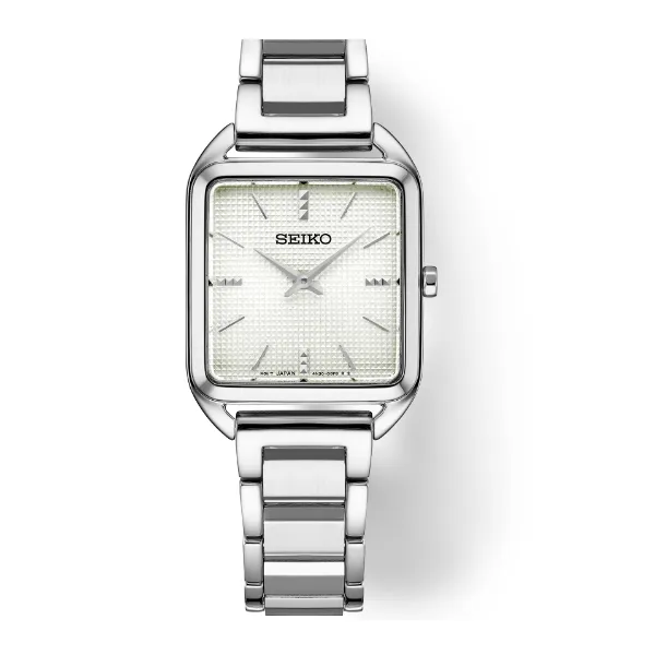 Seiko Women's White Tone Square Face Watch Swede's Jewelers East Windsor, CT