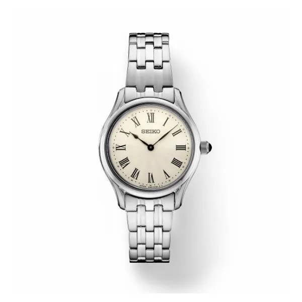 Seiko White Tone Women's Watch with Roman Numerals Swede's Jewelers East Windsor, CT