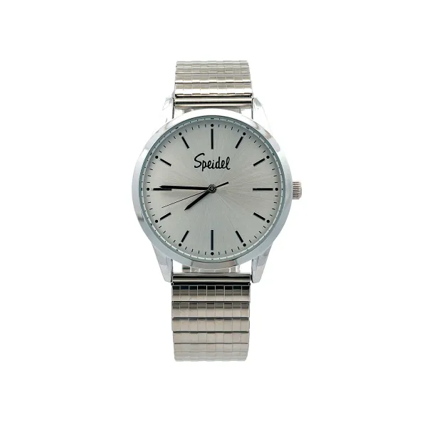 Ladies Silver Sunray Minimalist Dial - Silver Case and Stainless Steel Expansion Band Swede's Jewelers East Windsor, CT