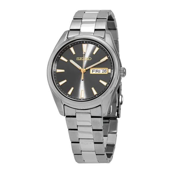 Men's Seiko Grey Dial Watch with Calendar Swede's Jewelers East Windsor, CT