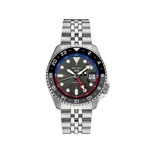 Seiko Sports SS Automatic GMT Charcoal Watch Swede's Jewelers East Windsor, CT