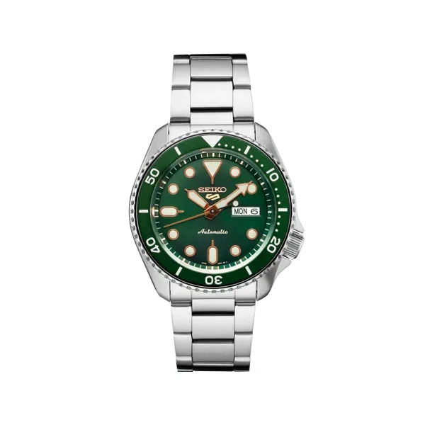 Seiko 5 SPorts SS Automatic Green Dial Swede's Jewelers East Windsor, CT