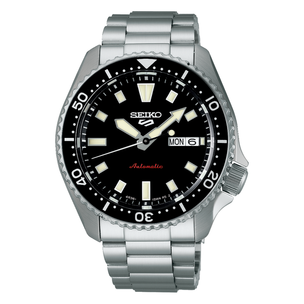 Seiko Men's Watch 5 Sports Automoatic Black Dial with Day/Date Swede's Jewelers East Windsor, CT
