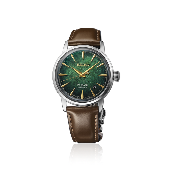 Seiko Men's Cocktail Automatic Watch Stainless Steel With Green Dial Swede's Jewelers East Windsor, CT