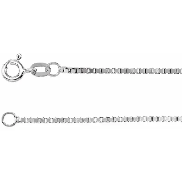 Sterling Silver 1.3mm Box Chain 18