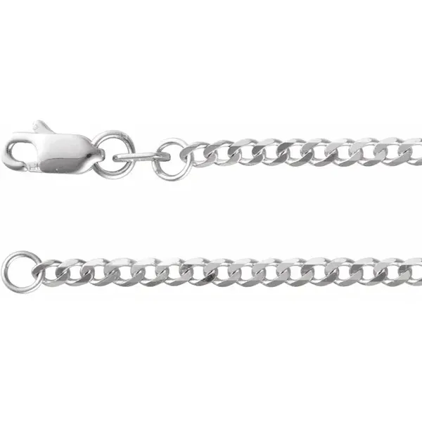 Stuller Sterling Silver Polished Curb Chain With Lobster Clasp - 16