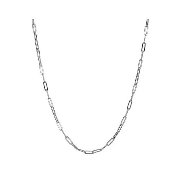 Sterling Silver Rhodium Plated Paperclip Chain 17