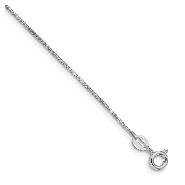 Sterling Silver Rhodium-plated 1mm Round Box Chain 18