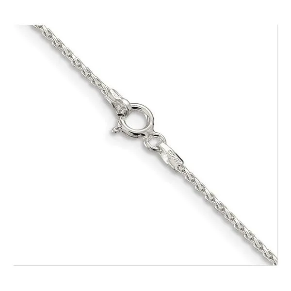 Sterling Silver Rhodium-Plated 1.25mm Diamond Cut Round Spiga Chain Swede's Jewelers East Windsor, CT