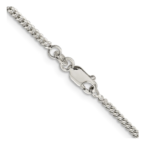 Sterling Silver Rhodium-plated Curb Chain 24