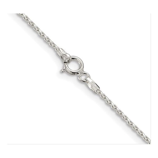 Sterling Silver Rhodium-Plated 1.25mm Diamond Cut Round Spiga Chain Swede's Jewelers East Windsor, CT