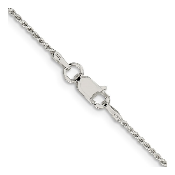 Sterling Silver 1.2mm Diamond-cut Rope Chain 18