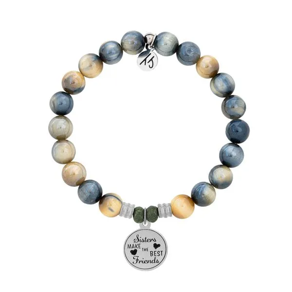 Dream Tigers Eye Bracelet with Sisters Love Charm Swede's Jewelers East Windsor, CT