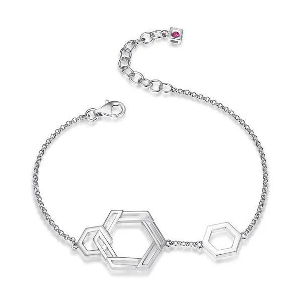 Sterling Silver Intertwined Hexagon (24x17mm) Bracelet Swede's Jewelers East Windsor, CT