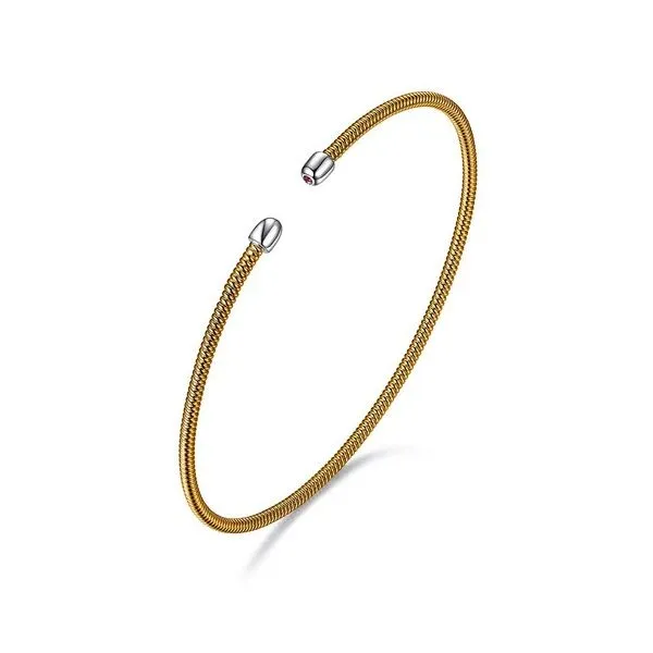 Elle SS  Rose Rhod Plated Cuff Bracelet Swede's Jewelers East Windsor, CT
