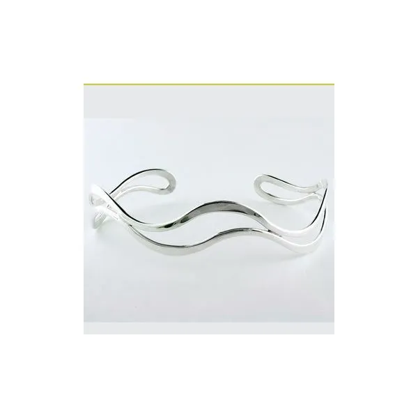 Tom Kruskal Sterling Silver Double Wave Cuff Swede's Jewelers East Windsor, CT