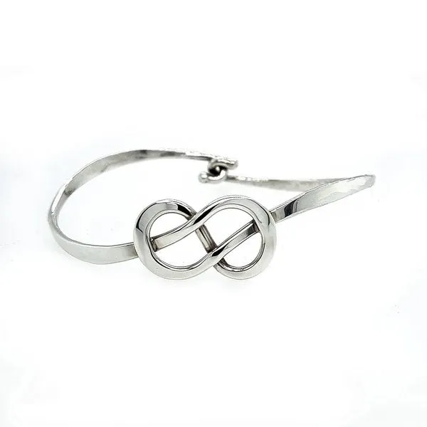 Tom Kruskal Sterling Silver Bangle Bracelet with Knot Center Swede's Jewelers East Windsor, CT