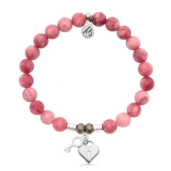 TJazelle Pink Jade Key to My Heart Bracelet Swede's Jewelers East Windsor, CT