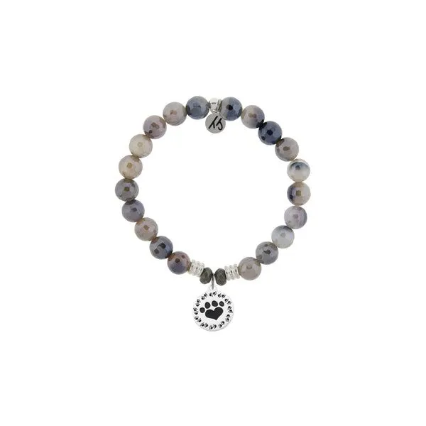 T.Jazelle Storm Agate-Paw Print Charm Bracelet Swede's Jewelers East Windsor, CT