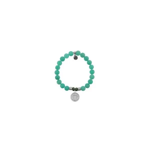 Peruvian Amazonite with Round Anchor Charm Bracelet Swede's Jewelers East Windsor, CT