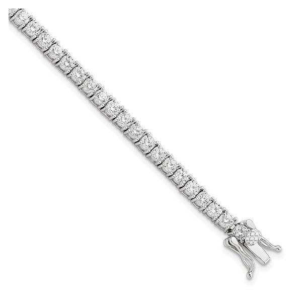 Sterling Silver with Rhodium Plating CZ Tennis Bracelet 7.5