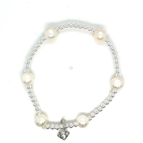 Sterling Silver 5 Pearl Sincerity Beaded Bracelet Swede's Jewelers East Windsor, CT