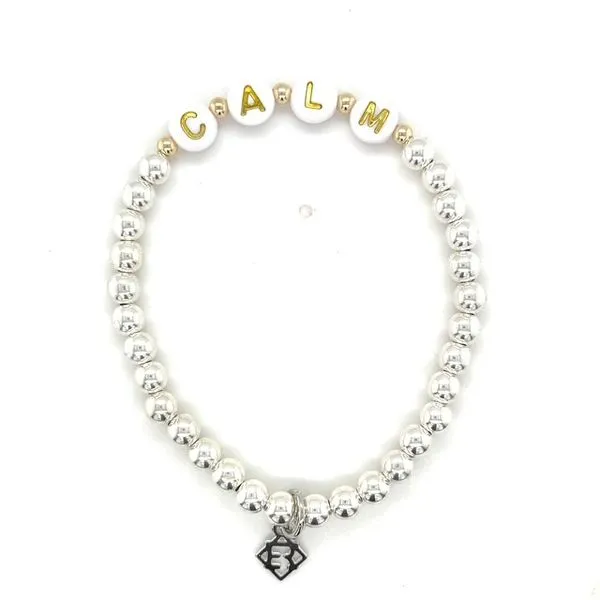Elyse Ryan Sterling Silver Beaded Bracelet With White Calm Swede's Jewelers East Windsor, CT