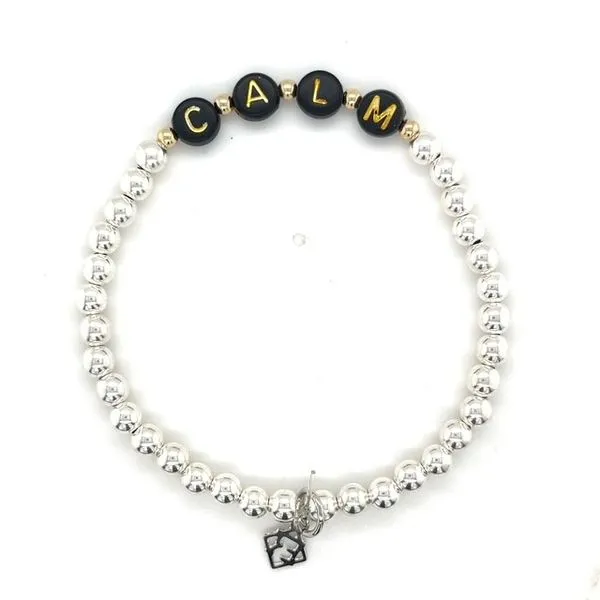 Elyse Ryan Sterling Silver Beaded Bracelet With Black Calm Swede's Jewelers East Windsor, CT