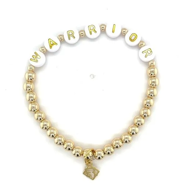 Elyse RyanGold Filled Beaded Bracelet With White Warrior Bead Swede's Jewelers East Windsor, CT