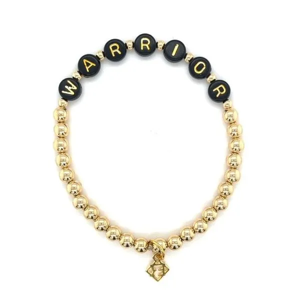 Elyse Ryan Gold Filled Beaded Bracelet With Black Warrior Bead Swede's Jewelers East Windsor, CT