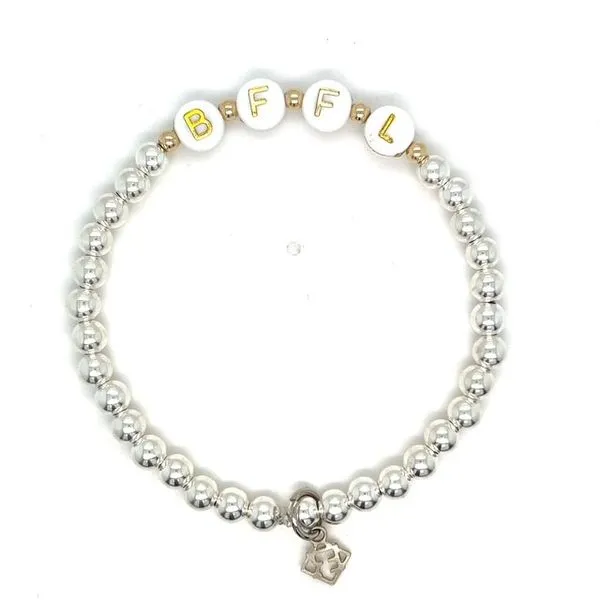 Elyse Ryan Sterling Silver Black Letters BFFL Beaded Bracelet Swede's Jewelers East Windsor, CT