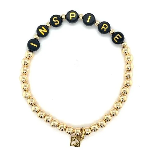 Elyse Ryan Gold Filled BlkLetters Inspire Beaded Bracelet Swede's Jewelers East Windsor, CT