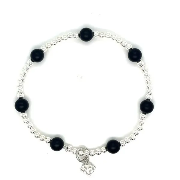 Elyse Ryan Sterling Silver  Black Beads 