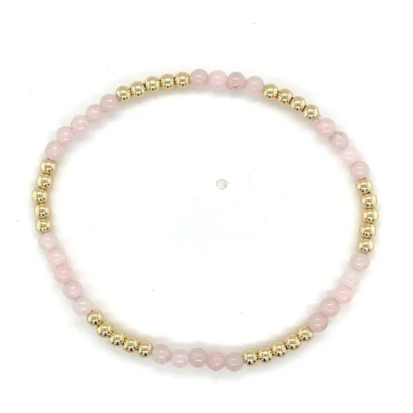Elyse Ryan Gold Filled 5 Alternating Rose Quartz/GF Beaded 
