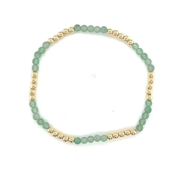 Elyse Ryan Gold Filled Alternating 5 green/5 GF Beaded 