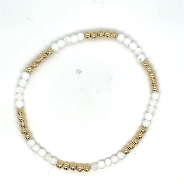 Elyse Ryan Gold Filled Alternating 5 white/5 GF Beaded 