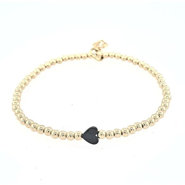 Gold Filled Happy Heart Micro Beaded Bracelet Swede's Jewelers East Windsor, CT