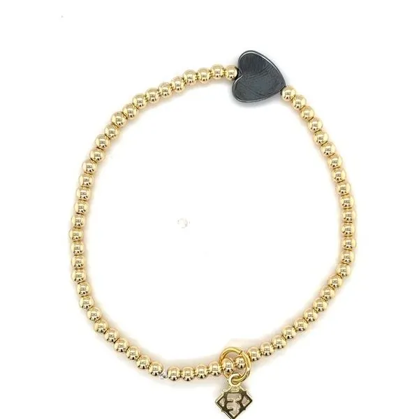 Elyse Ryan Gold Filled Lg Happy Heart Beaded Bracelet Swede's Jewelers East Windsor, CT