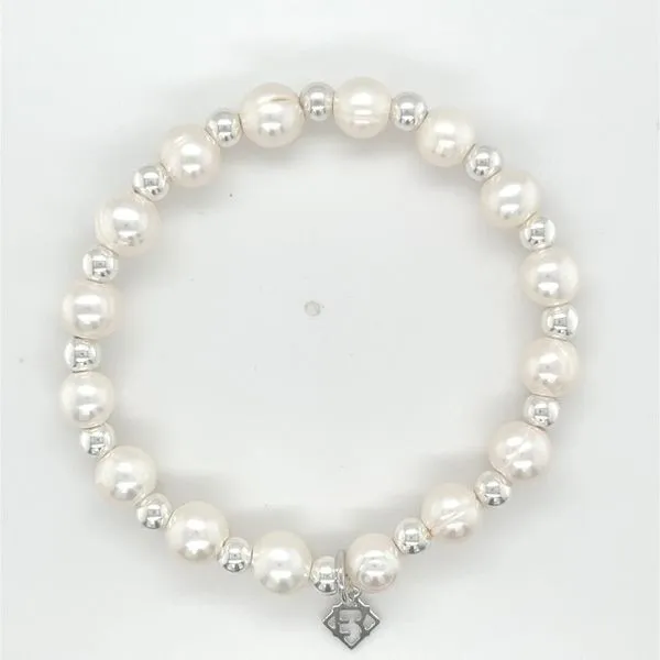 Elyse Ryan Sterling Silver Sincerity All Pearl Beaded Bracelet Swede's Jewelers East Windsor, CT