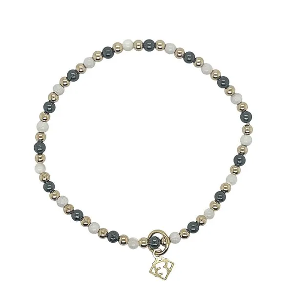 Elyse Ryan Gold Filled Alternating Hematite Beaded Bracelet Swede's Jewelers East Windsor, CT