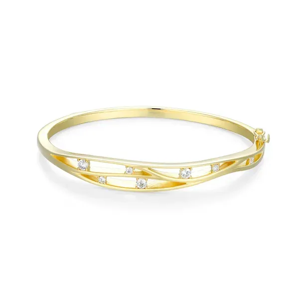 Between Moments Bangle Bracelet in 14K Yellow Gold-Plated Sterling Silver Swede's Jewelers East Windsor, CT