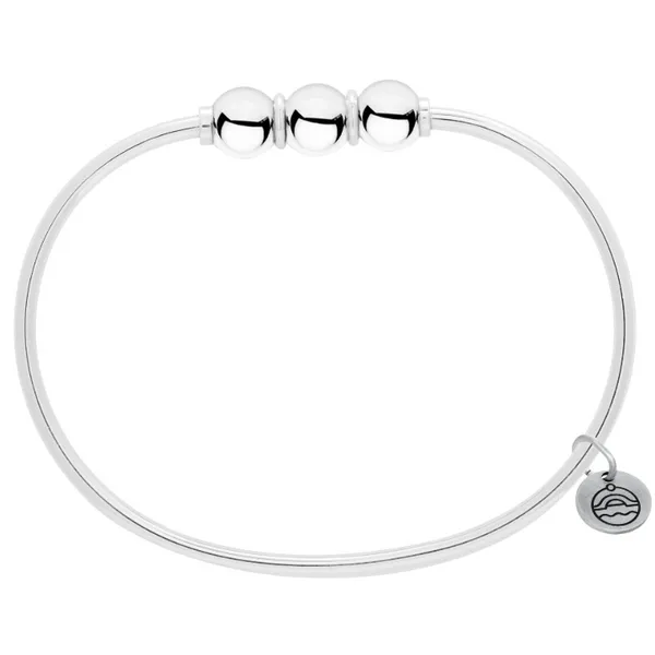 Sterling Silver Cape Cod Bracelet with 3 Sterling Silver Beads 6.5